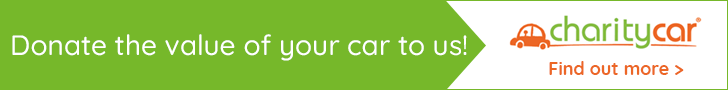 Green rectangle banner with the words "Donate the value of your car to us!" and the Charity Car logo